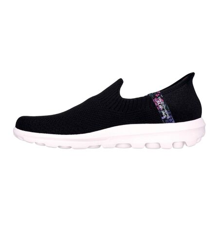 Womens/ladies go walk travel slip-on trainers black/white Skechers