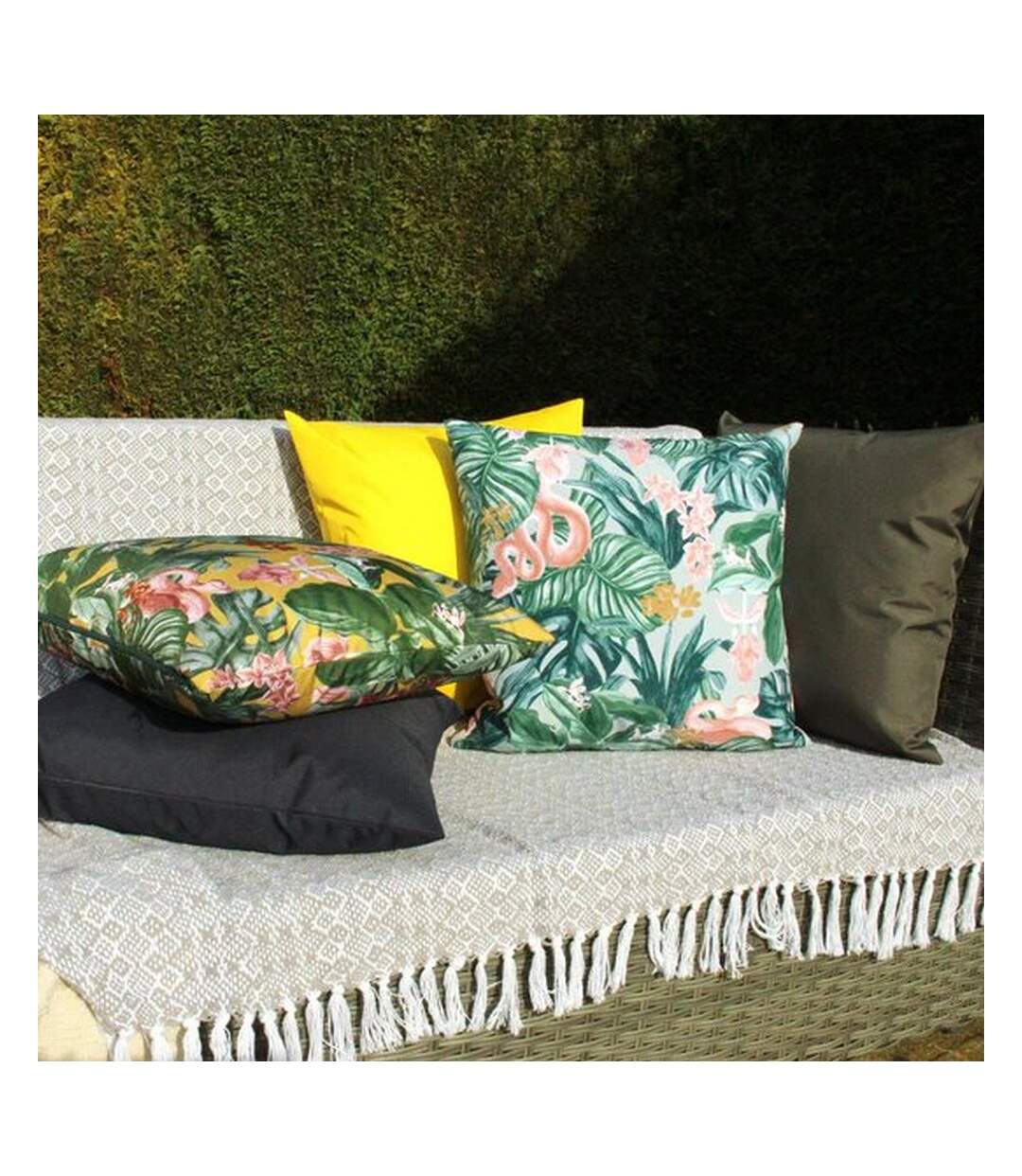 Medinilla square outdoor cushion cover one size mustard yellow Furn-2