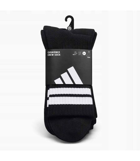 Lot De 3  Chaussettes Motif/style 3 Rayures Adulte Noir Adidas