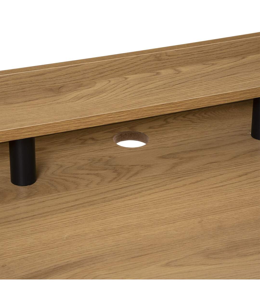 Bureau Josan en MDF avec 1 tiroir de rangement central - Effet Chêne-2