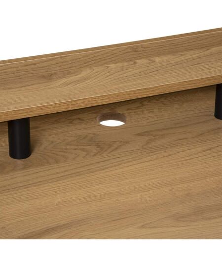 Bureau Josan en MDF avec 1 tiroir de rangement central - Effet Chêne