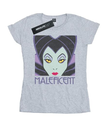 Disney - T-shirt MALEFICENT CROPPED HEAD - Femme (Gris chiné) - UTBI14744