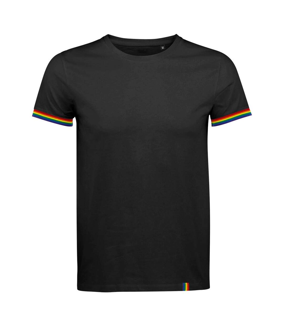 SOLS Mens Rainbow T-Shirt (Deep Black/Multicolored)