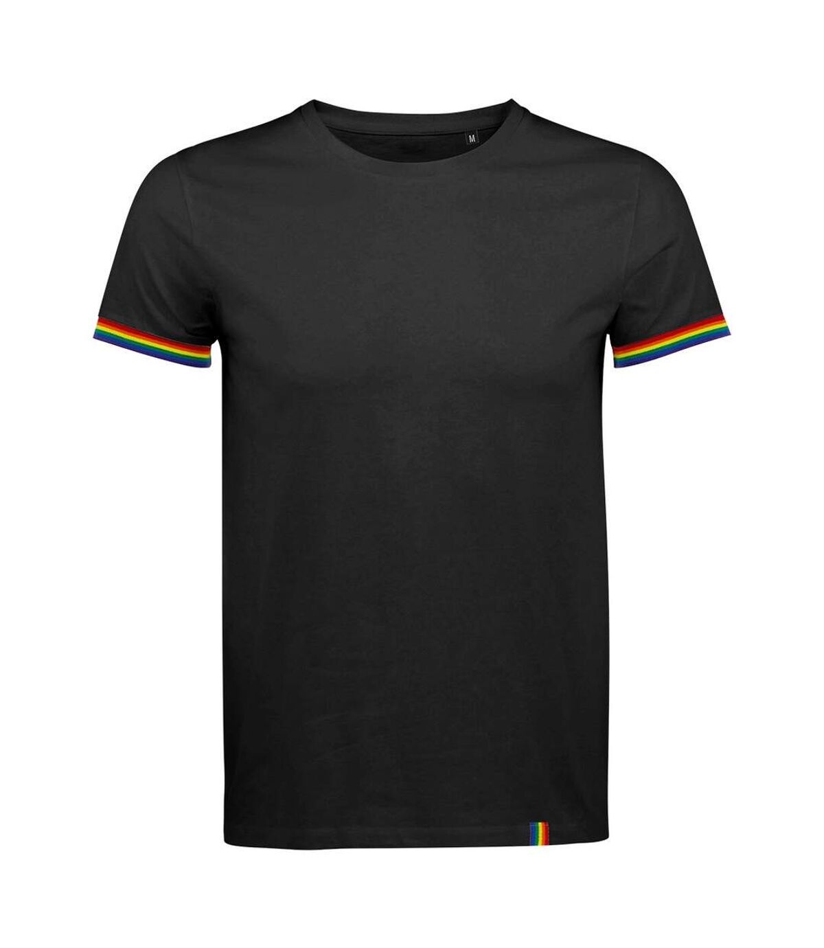 SOLS Mens Rainbow T-Shirt (Deep Black/Multicolored)
