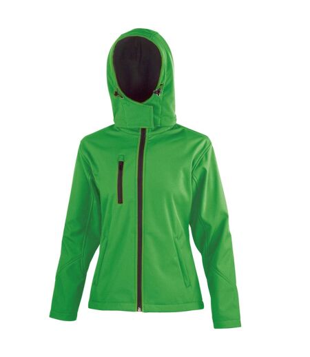 Result Core Womens/Ladies Hooded Soft Shell Jacket (Vivid Green/Black) - UTPC6691
