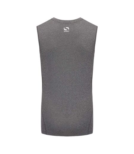 Haut Thermique Sans Manches Homme Gris Chiné Sondico