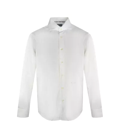 Chemise Motif/style Logo Brodé Homme Blanc Aquascutum