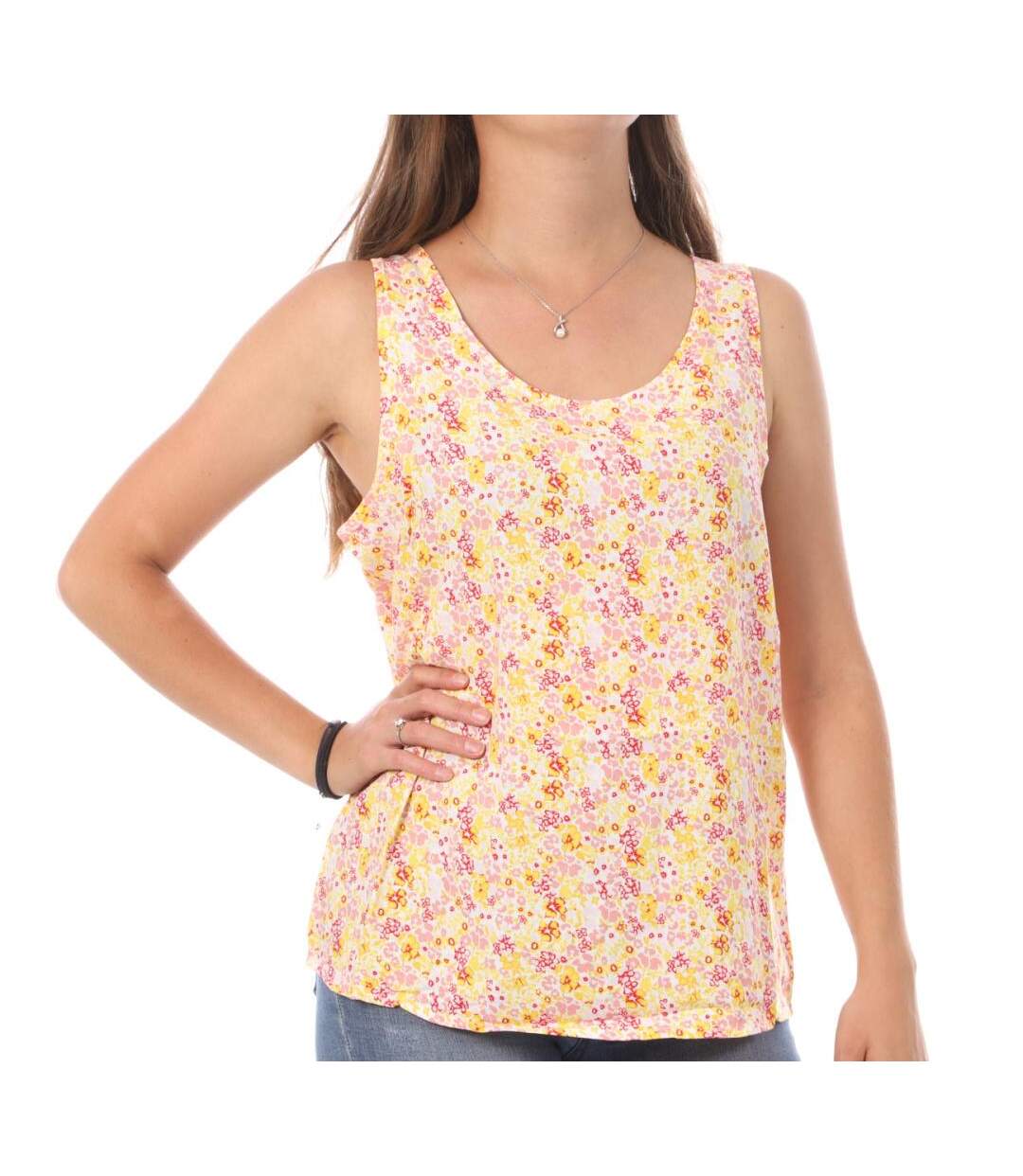 Débardeur Imprimé Jaune/Rose Femme Vero Moda Easy - L-1