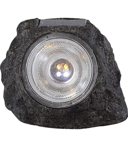 Lampe solaire Rocher - H. 10,5 cm - Anthracite