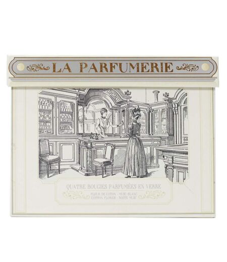 Coffret 4 Bougies Parfumées Parfumerie 35g Blanc