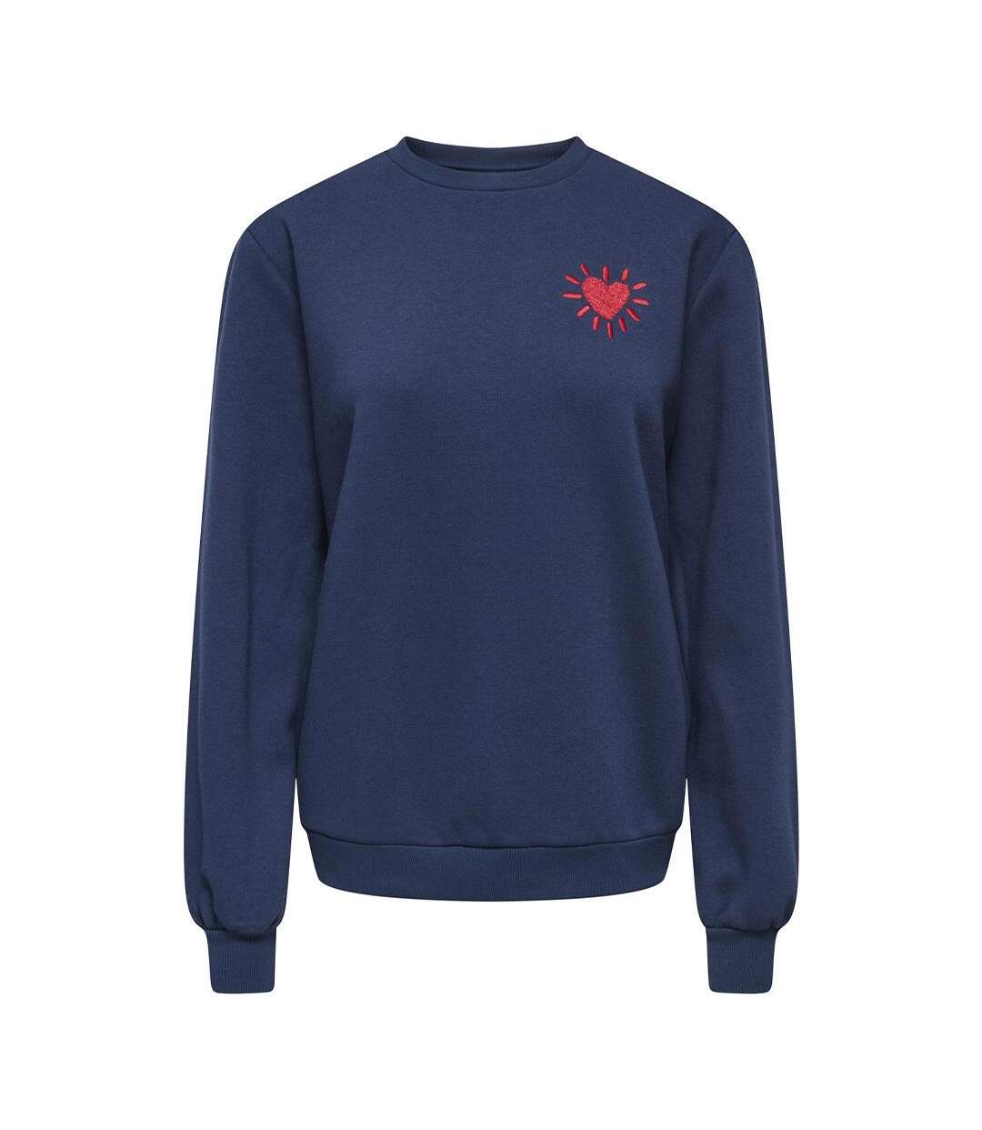 Sweat marine/rouge femme only lelanor-1