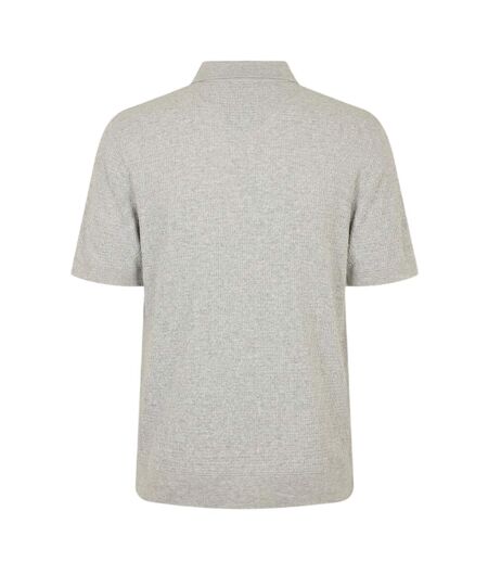 Mens Textured Short-sleeved Shirt Light Grey Ted Baker