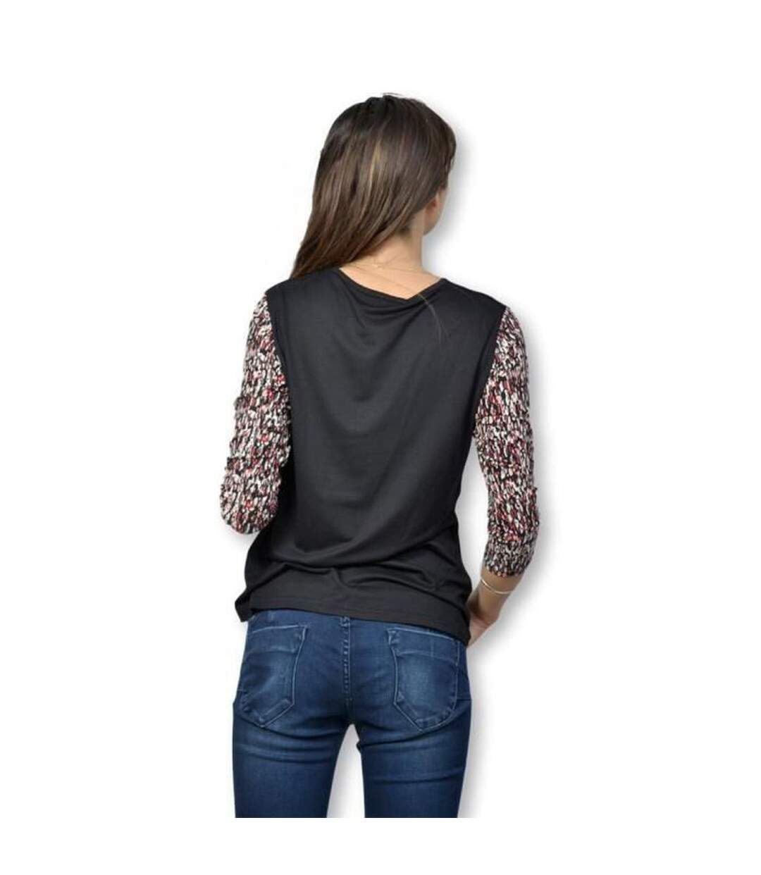 Tee shirt femme imprimé motifs abstraits manches 3/4-2