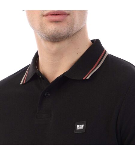 Mens Vancouver Tipped Polo Shirt Black Weekend Offender