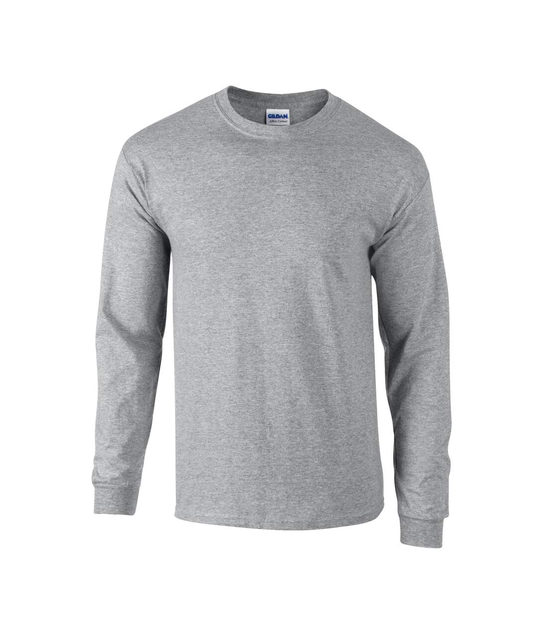 T-shirt Manches Longues Motif/style Uni Adulte Gris Gildan-1