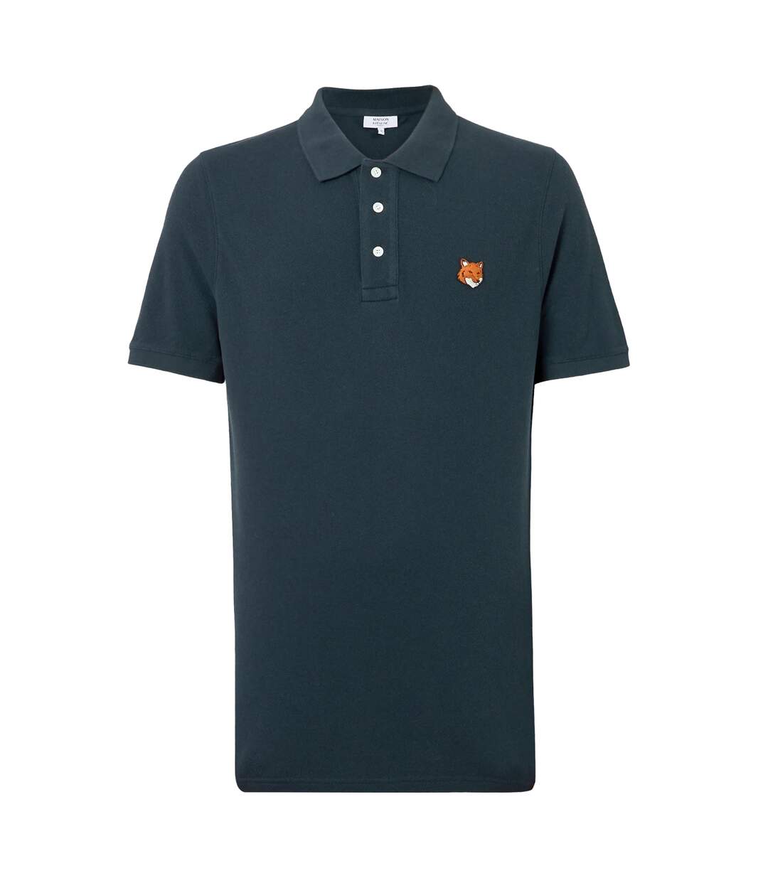 Mens Fox Short-sleeved Polo Shirt Classic Navy Blue Maison Kitsuné-2