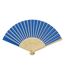 Carmen Bamboo Handheld Fan One Size Aqua Blue Generic-2