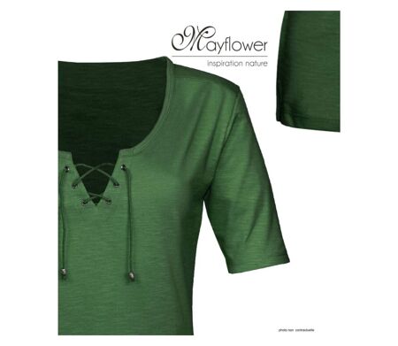 Tee-shirt femme MAYFLOWER DAMOCLES4 kaki : l'élégance des manches 3/4