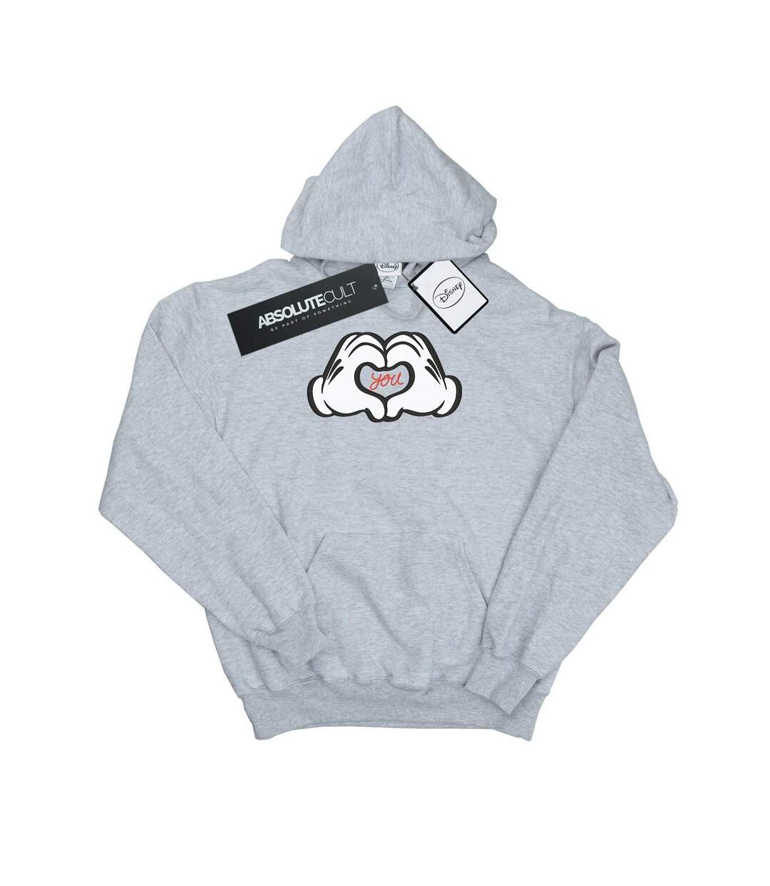Disney Sweat à capuche Femme/Madame Mickey Mouse Loves You (Gris sportif) - UTBI10921-1