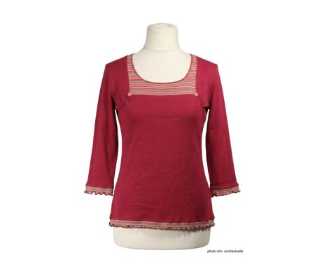 T-shirt Manches Longues Femme 100% Coton Fuchsia – Confort Absolu