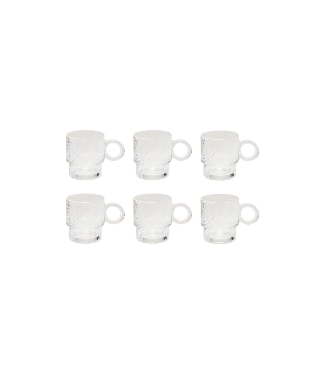 Lot de 6 Mugs en Verre Lorène 30cl Transparent-1