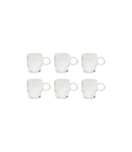 Lot de 6 Mugs en Verre Lorène 30cl Transparent