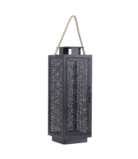Lot de 2 Lanternes Déco Ajouré 59cm Noir