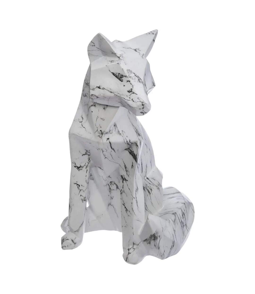 Statuette Déco Origami Renard 25cm Blanc-1