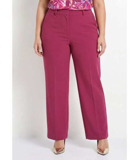 Pantalon fluide large maille stretch unie