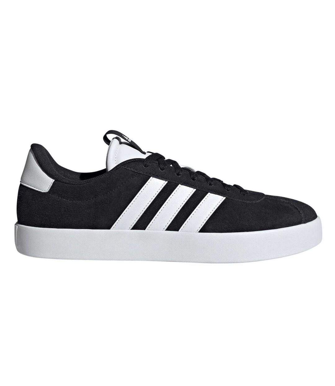 Mens Vl Court 3.0 3 Stripes Leather Shoes Black White Adidas-1