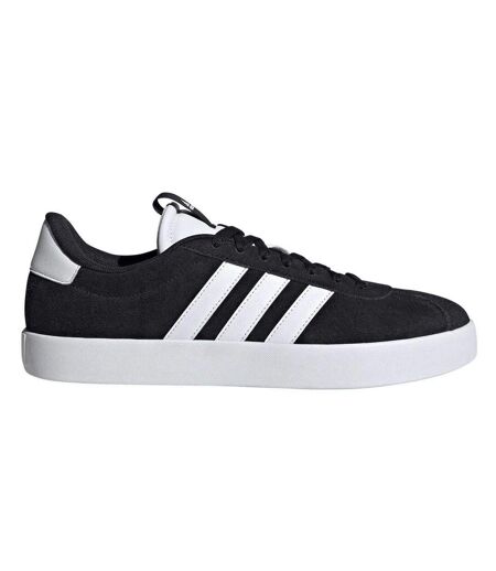 Mens Vl Court 3.0 3 Stripes Leather Shoes Black White Adidas