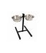 Lot de 2 Gamelles pour Chien Réglable 46cm Argent-1