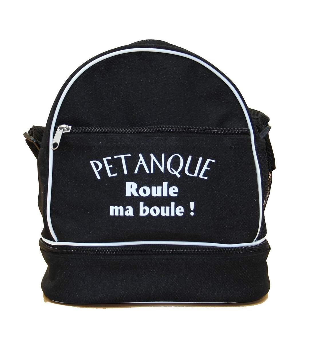 Sac bandoulière pour 3 boules de pétanque - Roule ma boule - noir-1