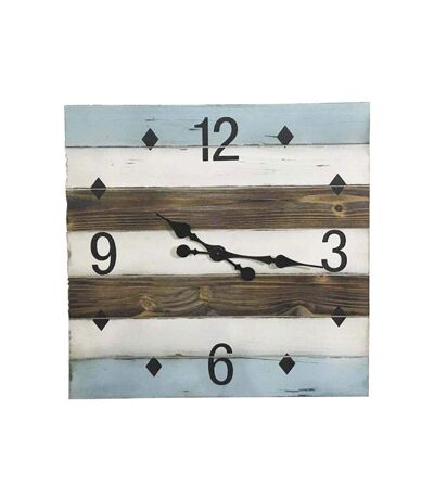 Horloge en bois carrée bord de mer
