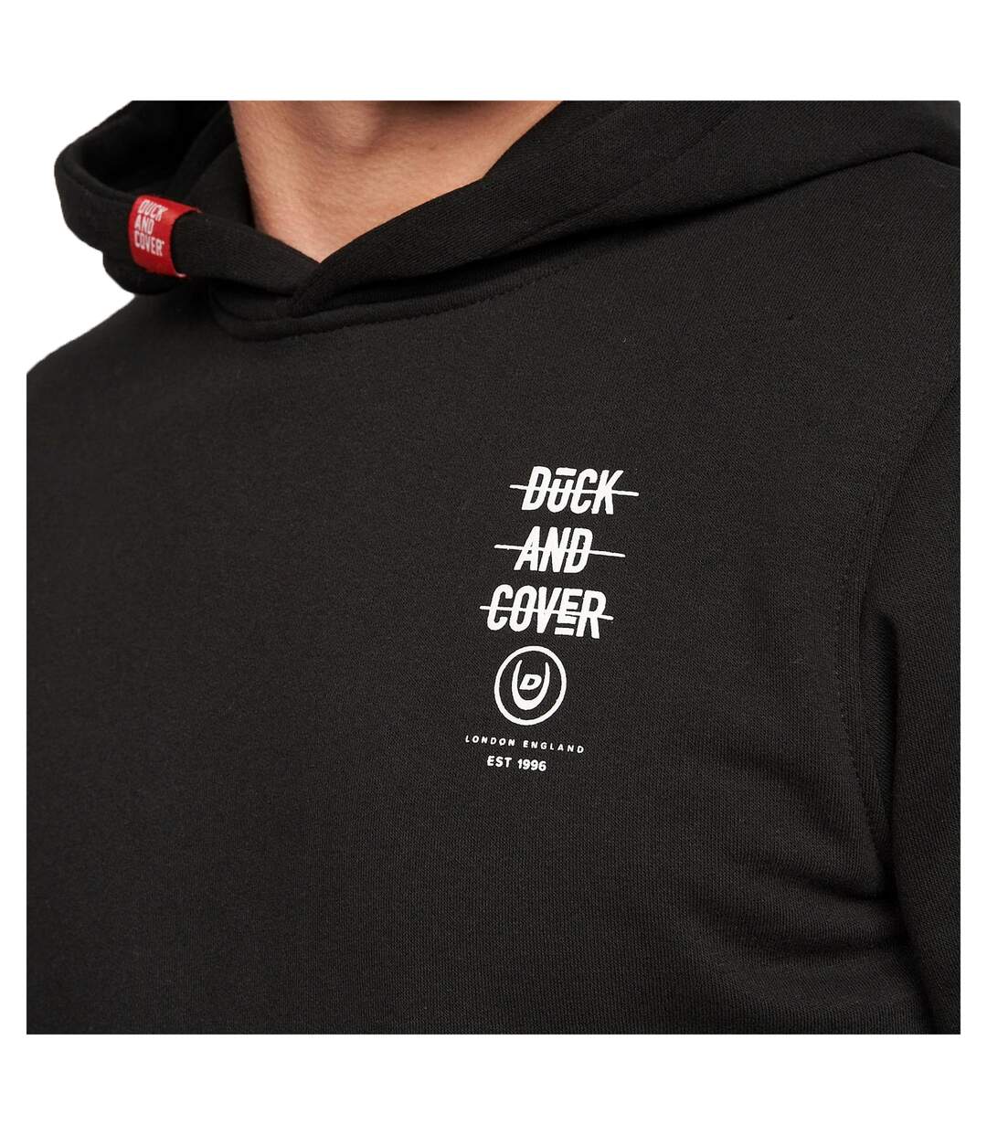 Sweat À Capuche Homme Noir Duck And Cover-4