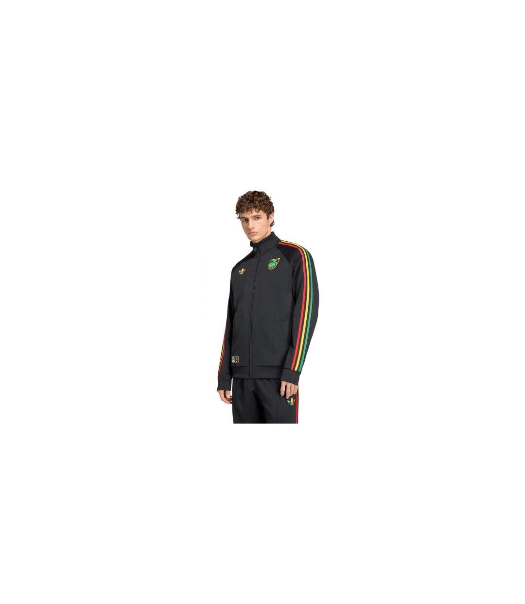Mens 2026 Jamaica Regular Tracksuit Top Black Yellow Adidas-1