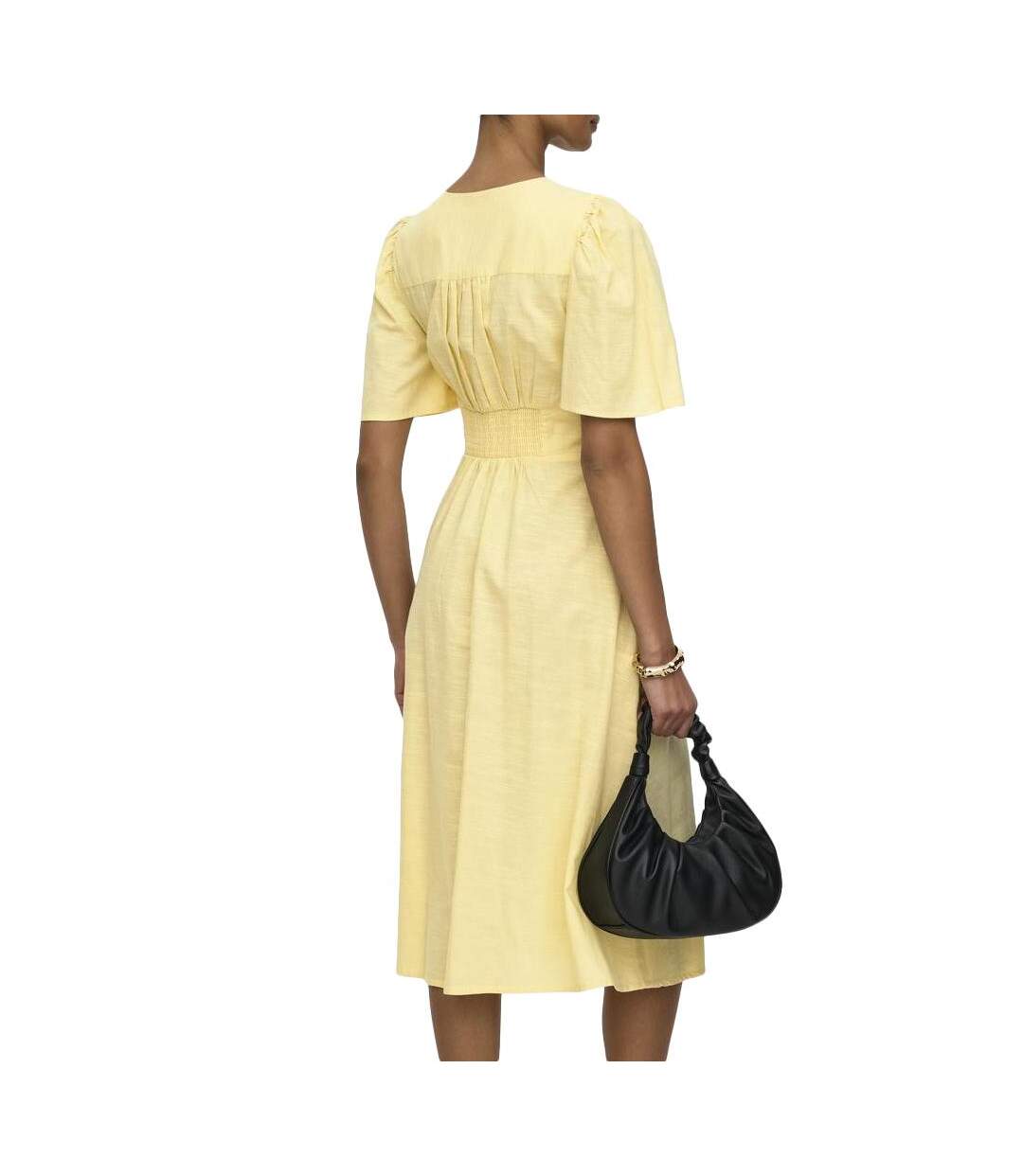 Robe jaune femme jdy nora 2/4 midi-2
