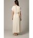 Robe casual unie à manches courtes et au col cache-cœur TEYSSA-5