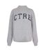Womens/ladies Club Knitted Crew Neck Jumper Grey Couture-2