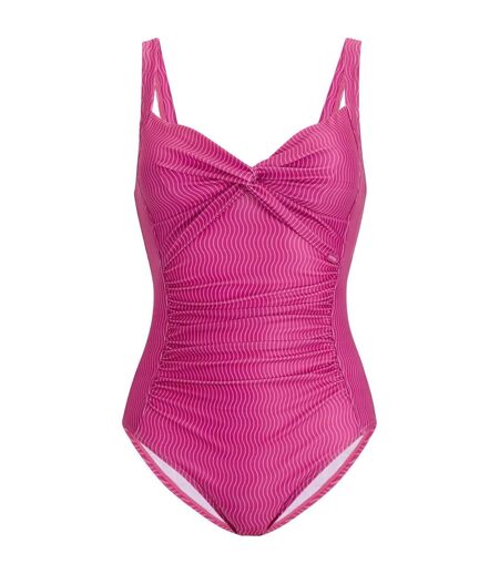 Maillot De Bain 1 Pièce Motif/style Imprimé Sakari Femme Rose Foncé Rayures Ondulées Regatta