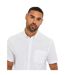 Mens Linen Blend Short-sleeved Shirt White Threadbare-4