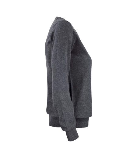 Womens/ladies oakville v neck sweatshirt anthracite melange Cutter & Buck