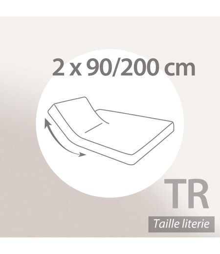 Drap housse relaxation uni 2x90x200 cm coton ALTO Crème TR Tête relevable