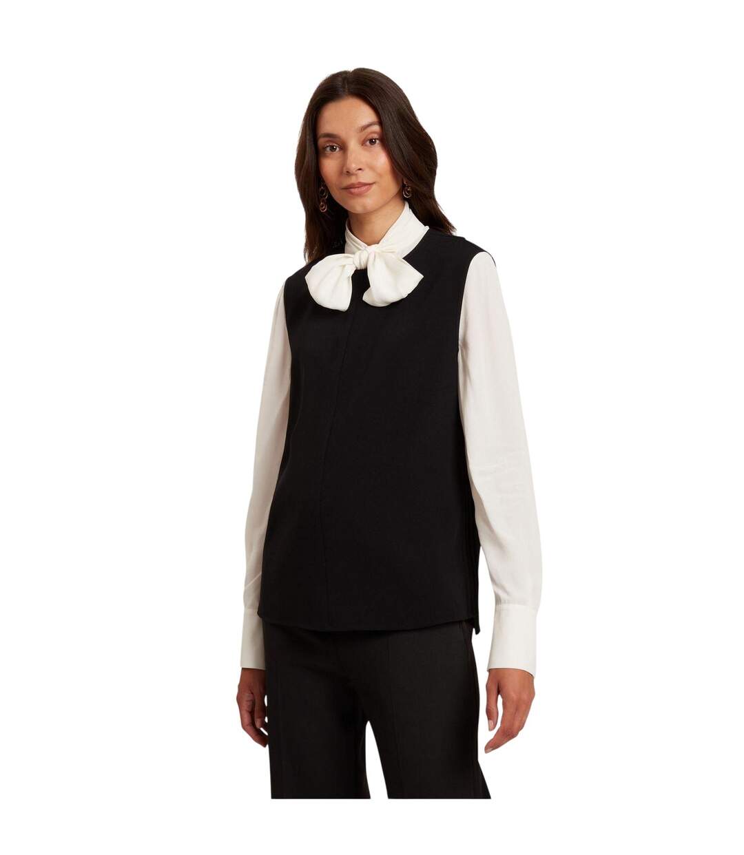 Womens/ladies Plain Sleeveless Shirt Black Ted Baker-4