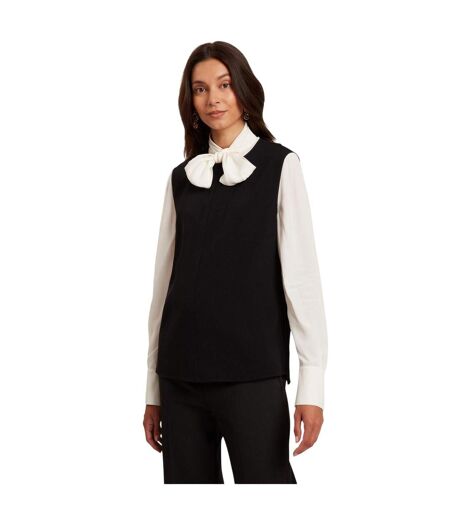 Womens/ladies Plain Sleeveless Shirt Black Ted Baker
