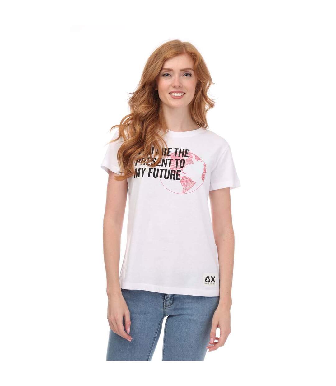 Womens/ladies Regular T-shirt White Armani-2
