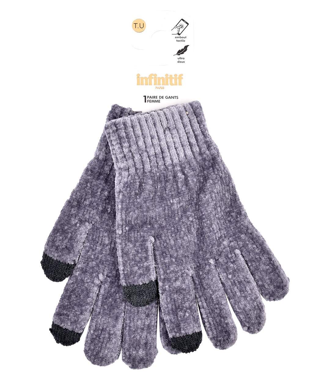 Gants Femme INFINITF 0575 BOUCLETTE GRIS-2