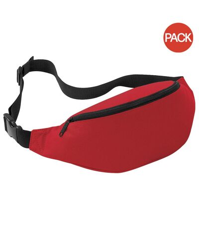 Pack of 2  Adjustable belt bag 2.5 litres  classic red Bagbase