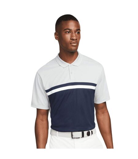 Nike Mens Victory Dri-FIT Golf Polo Shirt (Light Smoke Grey/Obsidian Blue)