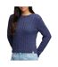 Pull bleu femme superdry essentials cable jumper-1